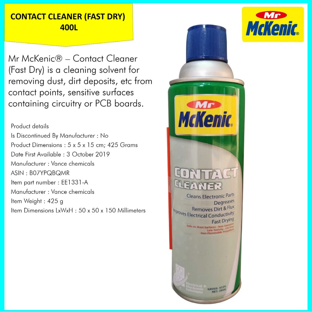 Mr Mckenic Contact Cleaner Fast Dry Ee1331-A - 422 Gram | Shopee Indonesia