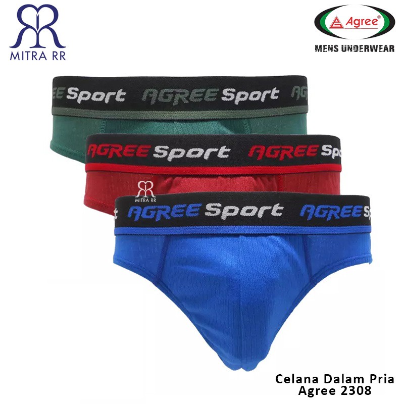 CD Pria Agree 2308 / Celana Dalam Pria AGREE SPORT 2308 / CD Sport Mens Brief Boxer (3Pcs)