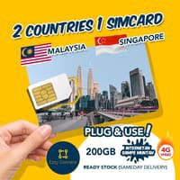 7/10/14/20 days 100GB sim card Singapore &amp; Malaysia , 2 country 1 sim