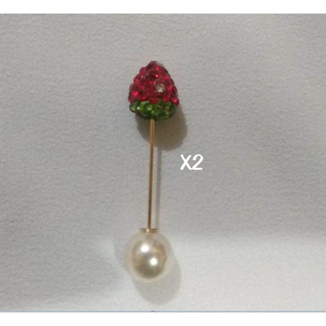 TUSPIN STRAWBERRY Pins Jarum Hijab Dengan Tutup