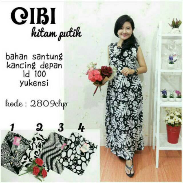 Daster batik cibi hitam putih