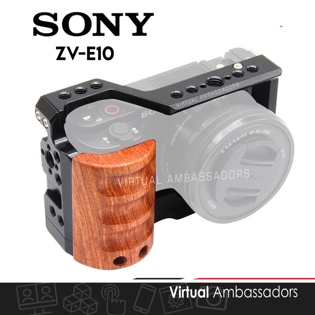 Jual Cage Rig Sony ZV E10 ZVE10 Wooden SmallRig UURig Andoer Plate ...