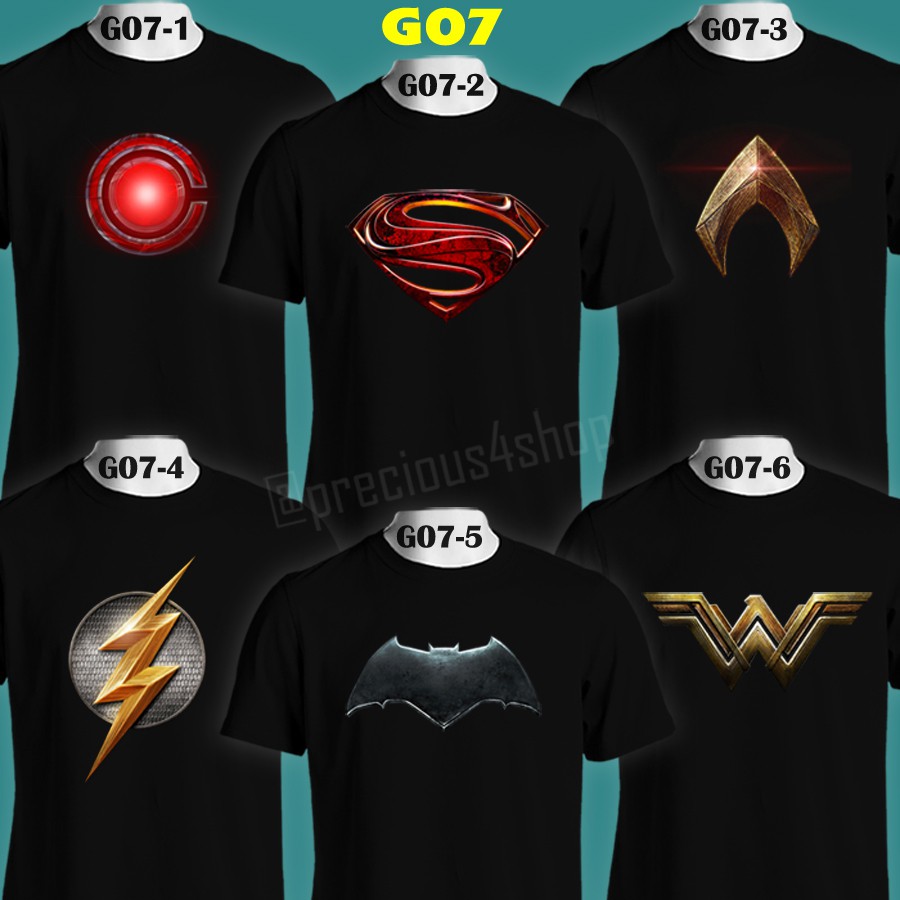 Justice League All Team Logo DC Comics | G07 | Kaos Couple | Family T-Shirt