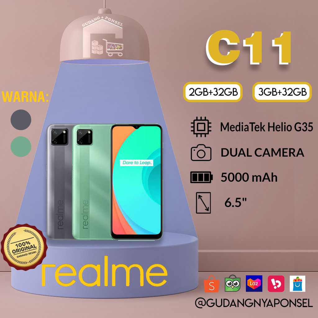 [100% RESMI] REALME C11 — 2GB/32GB & 3GB/32GB