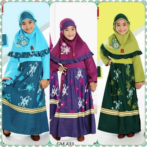 2.2 KEKE Gamis Anak Set Kerudung GM 433 Etnik Ungu / Gms Ank Tanggung 2023 Big Promo Hot Sale Diskon