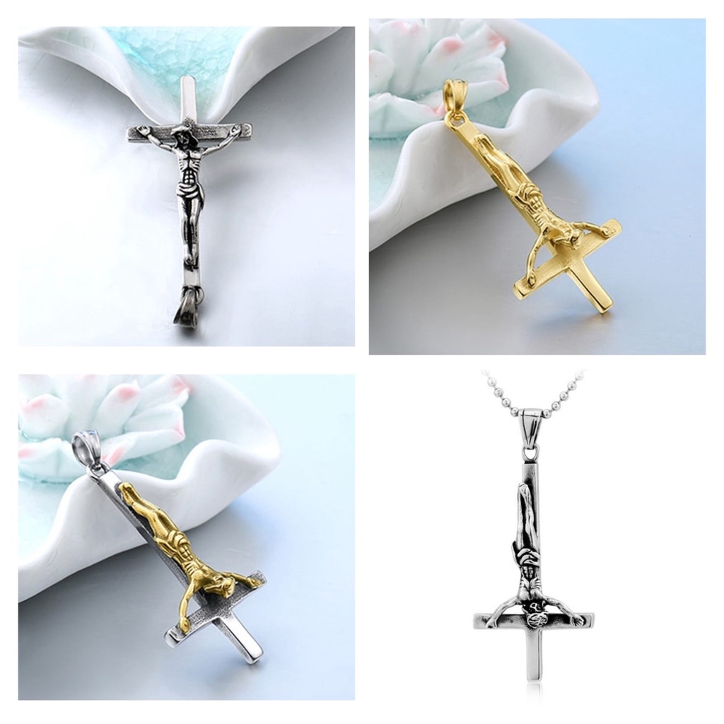 Kalung Yesus Terbalik Jesus Cross Pendant Salib Yesus Terbalik