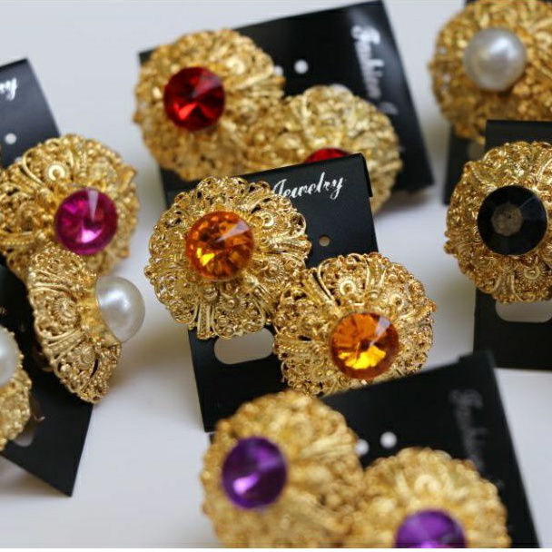 Anting Subeng Alpaka bali motif Cerorot Giwang sirkon