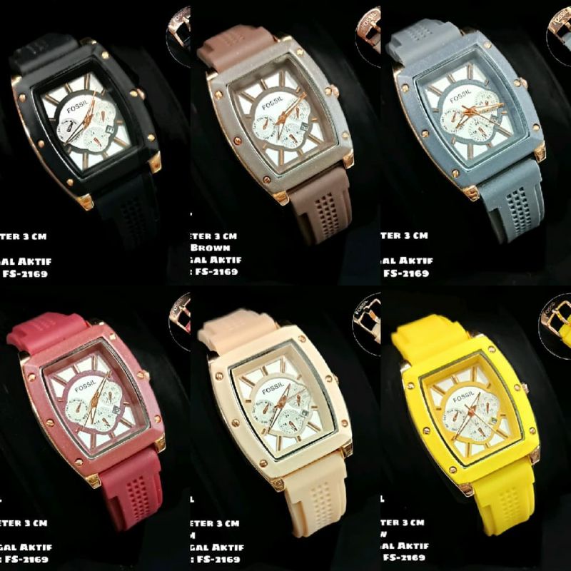 Jam Tangan Fossl Wanita 2169 Rubber Tanggal Aktif