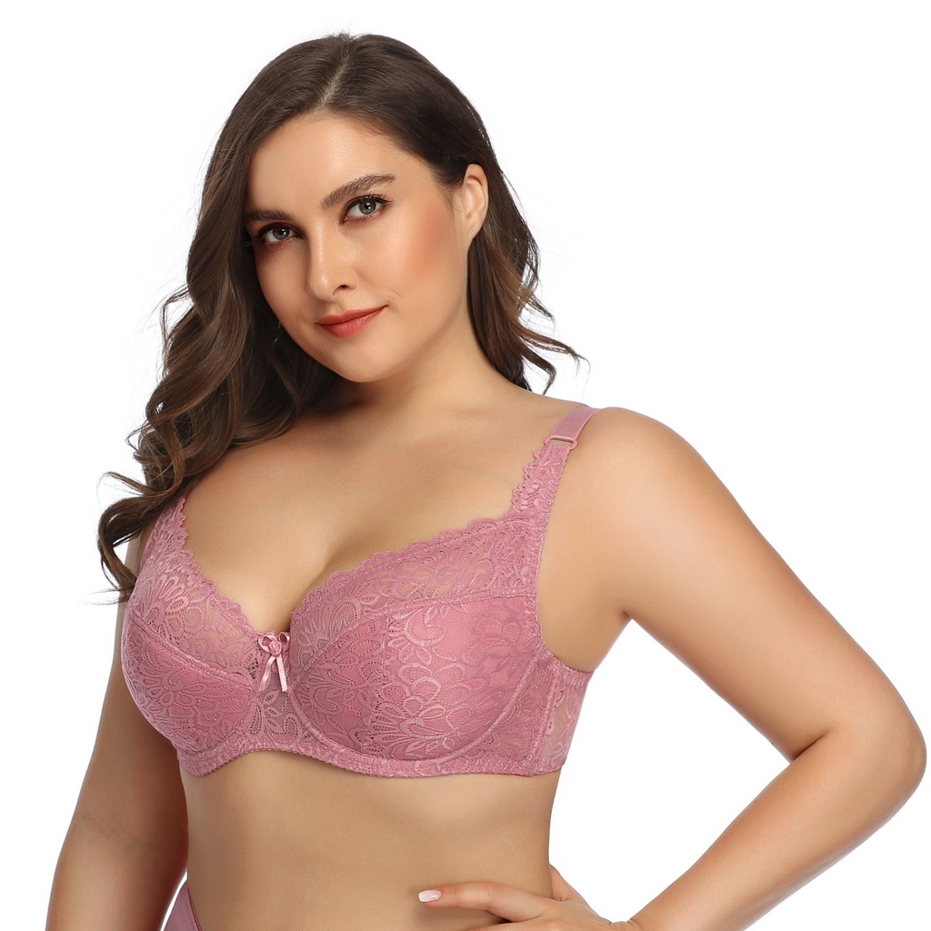 Bra BH Super Jumbo Brokat Kawat Kait 3 Busa Tipis  Big Size 40 - 44 Cup DD Jumbo #UW 8005