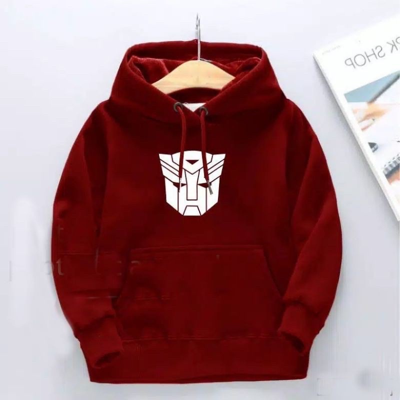 Sweater Anak Transformer 6 - 10 Tahun bahan Flece Halus