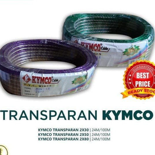 KABEL LISTRIK TRANSPARAN KABEL SERABUT 2x80 / 2x50 | 24yard | KYMCO MURAH