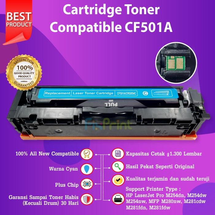 Cartridge Toner Compatible XP 202A CF501A Cyan Refill Color Printer Laserjet Pro M280 M281