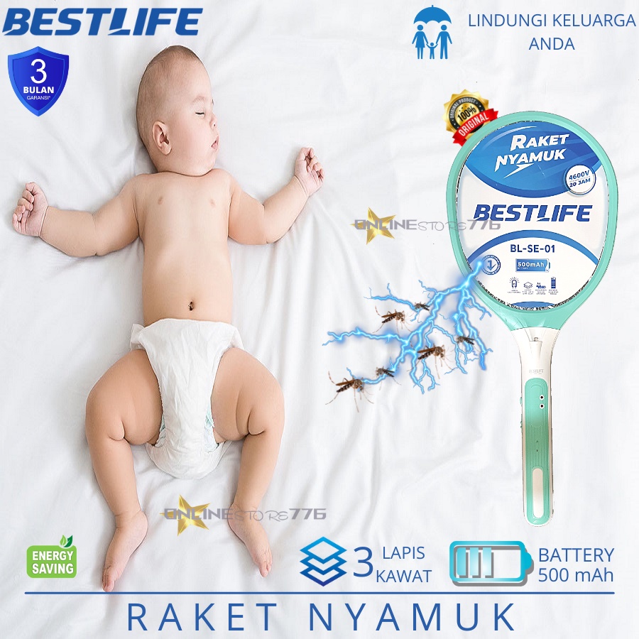 RAKET NYAMUK BESTLIFE BL SE 01 / RAKET NYAMUK CHARGER /  - INSECT KILLER - RECHARGEABLE - BERGARANSI