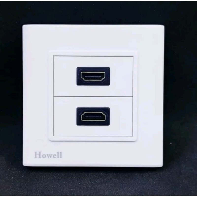 Howell Wall Face Plate HDMI Double Port dinding