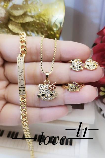 Xuping set perhiasan anak lapis emas 24k 1720e