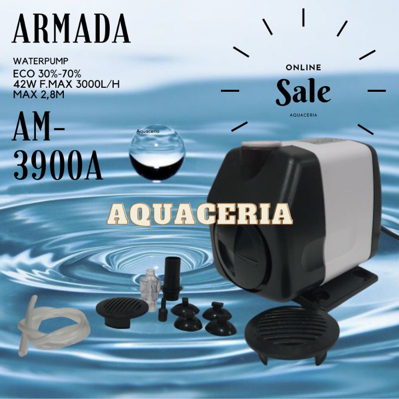 Mesin Pompa Celup Aquarium kolam ARMADA AM 3900 A Waterpump 1M- 2,5 M