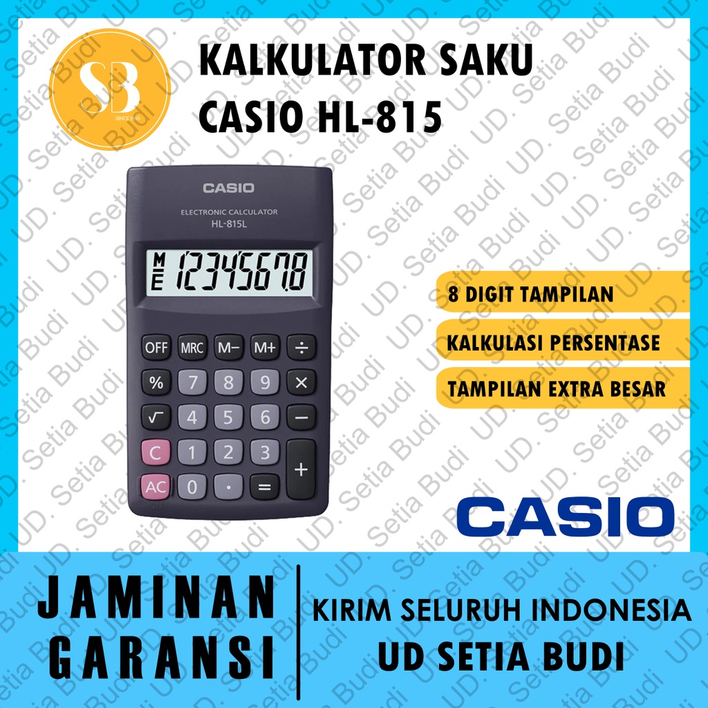 Kalkulator Saku CASIO HL-815 Baru dan Asli (Tanpa Kotak)
