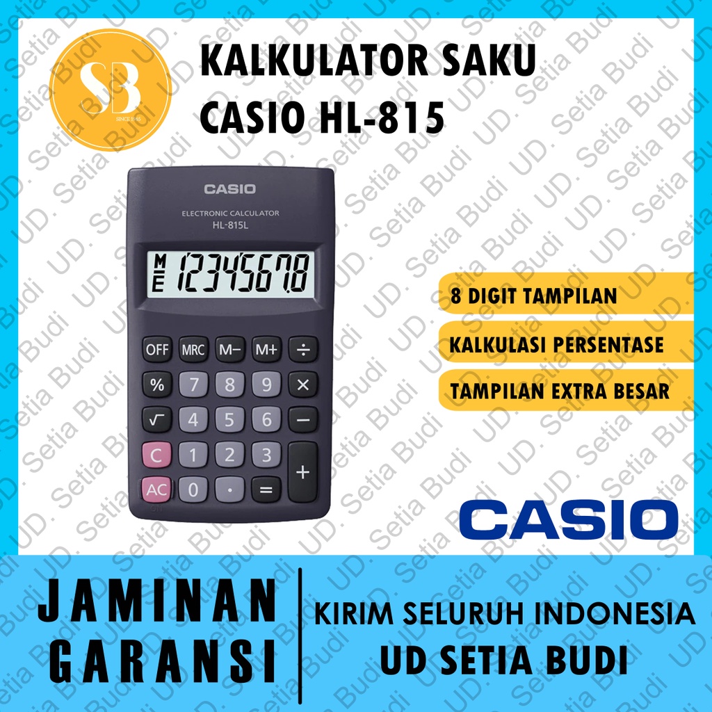 Kalkulator Saku CASIO HL-815 Baru dan Asli (Tanpa Kotak)