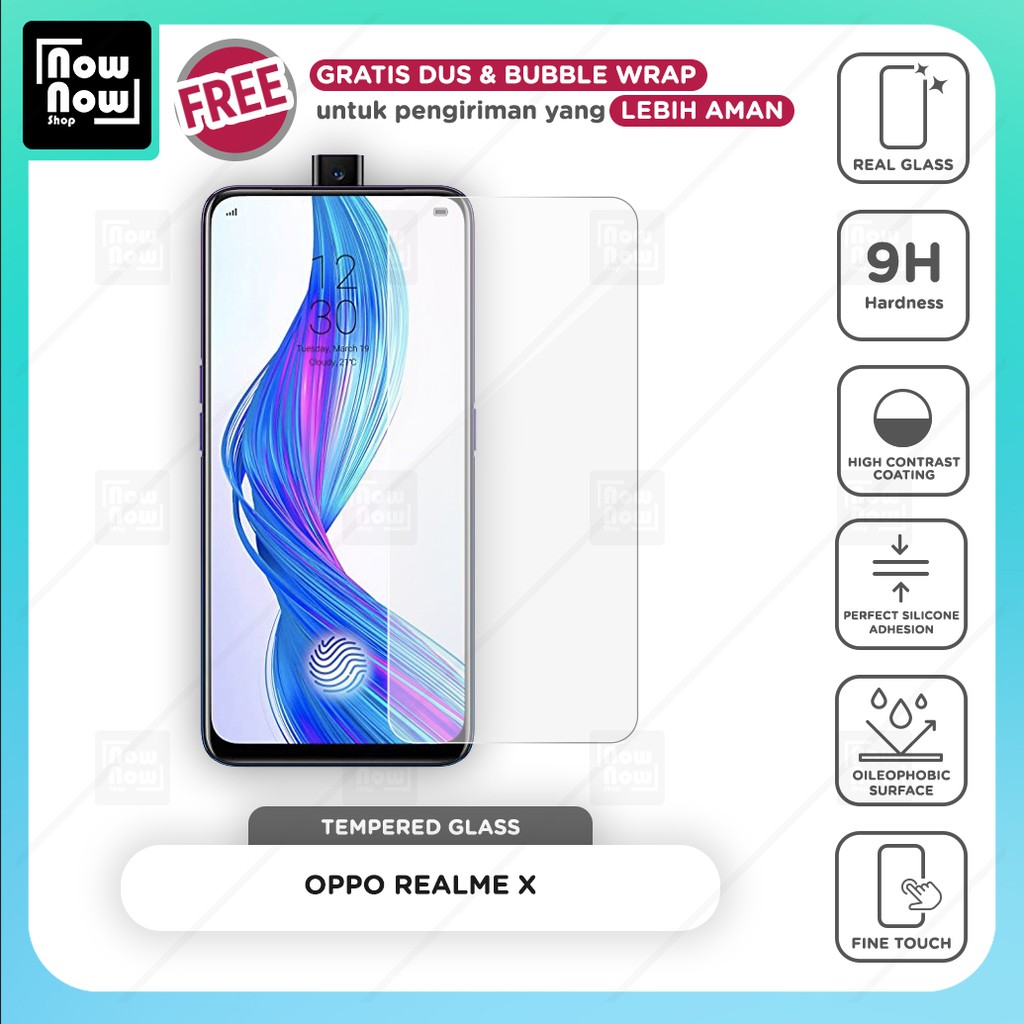 Tempered Glass Anti Gores Oppo Realme X Screen Guard Protector 9H Kaca Temperglass