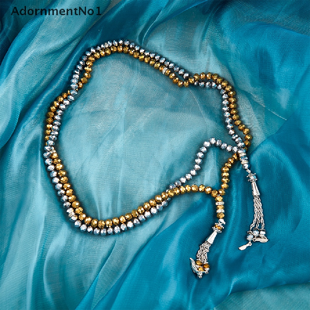 (AdornmentNo1) Gelang Tasbih Masbaha Muslim 99 Manik-Manik Kristal 8mm