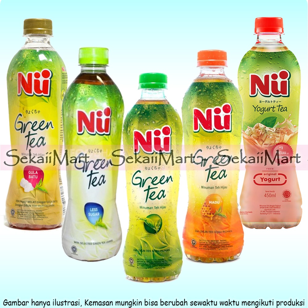 

NU GREEN TEA 450mL All Variant - Minuman Teh Hijau Aneka Rasa