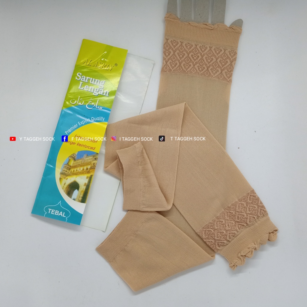 MANSET/SARUNG LENGAN WANITA CREM DAN HITAM MOTIF PERGELANGAN TANGAN |FASHION HANDSOCK