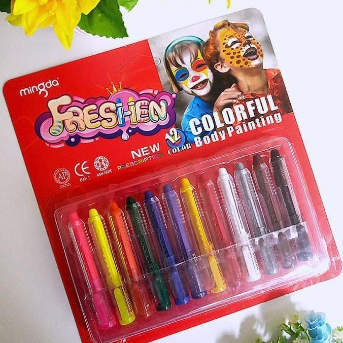

Mingda Chroma Face Painting 12 / Crayon Wajah - Aman Untuk Anak-Anak