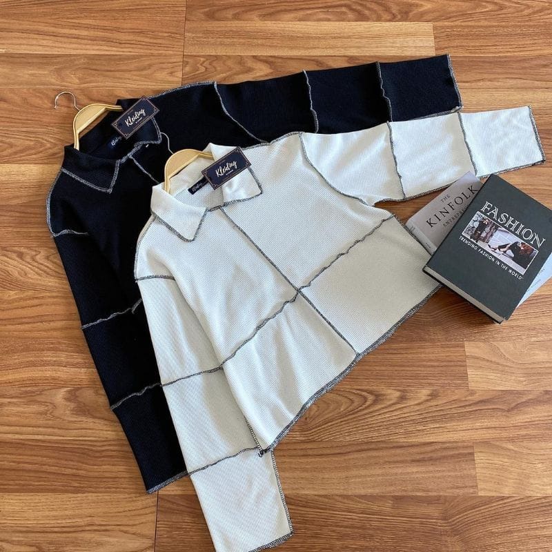 Kimberley Blouse Knit Big Size Desain Korea Terbaru