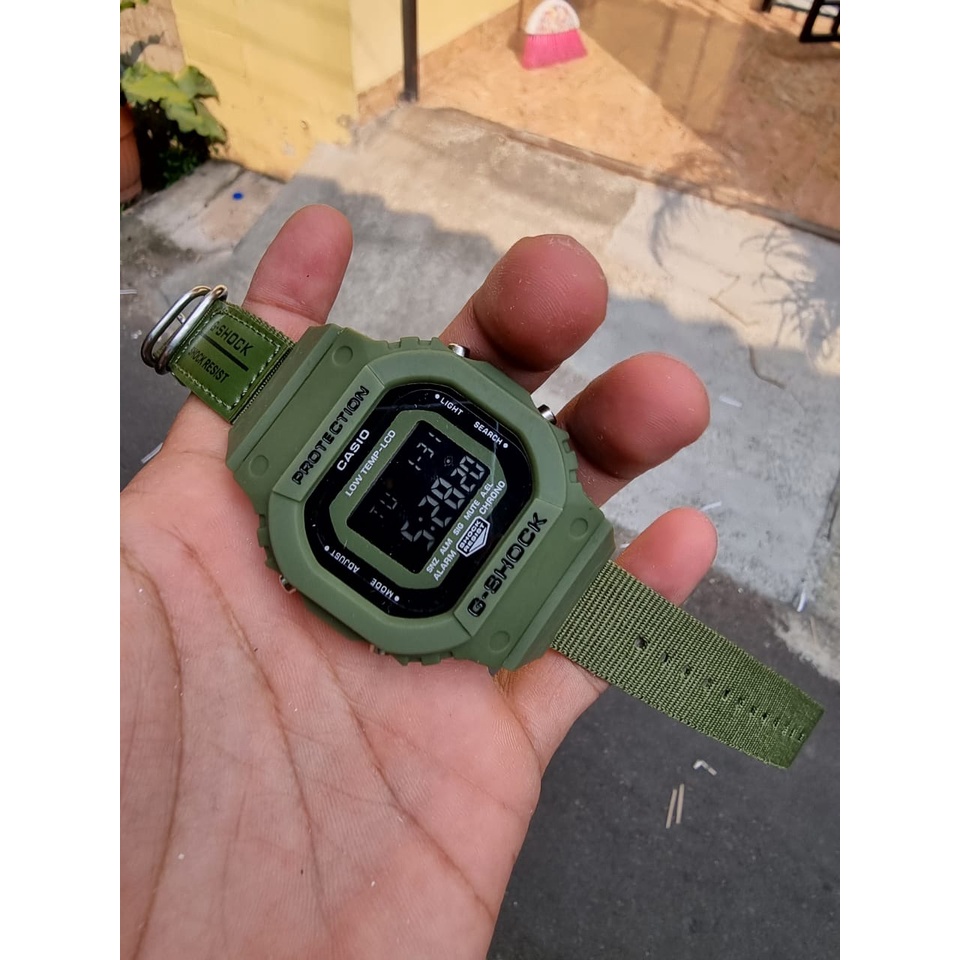 NEW SERIES !!!! JAM TANGAN PRIA GSHOCK CASIO DW 5600 BBN TALI KANVAS