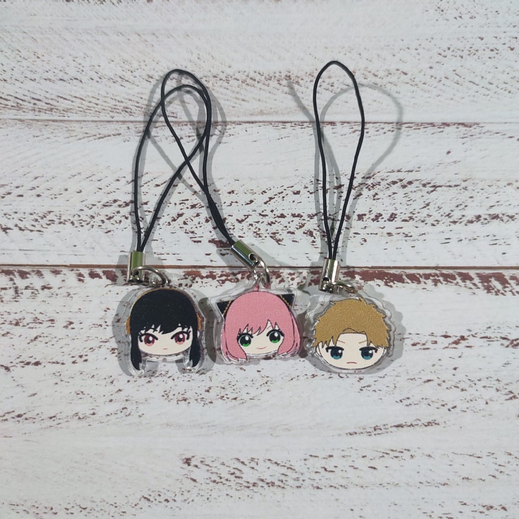 Phone Strap Anime - Gantungan HP Mini Spy x Family karakter Anya Forger - Akrilik / Gelang / Keychai