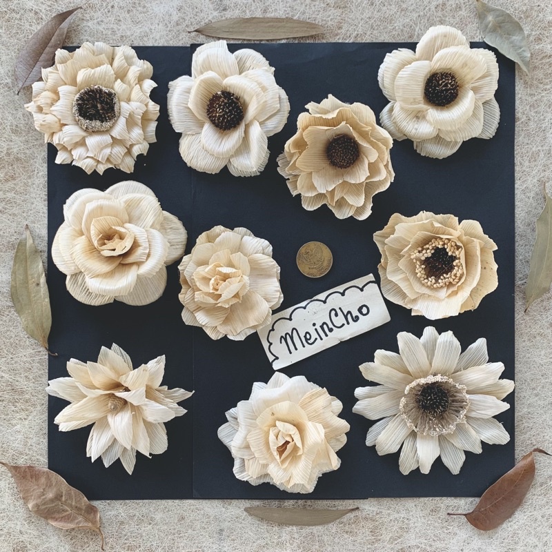 Bunga Klobot HALUS ALUS SUPER JUMBO Bunga Lontar Kulit Jagung Suyok Mahar Aplikasi Kuntum Rustik