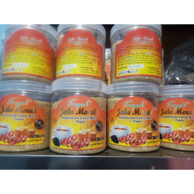 

Jahe merah istant - jahe inayah - minuman jahe merah + propolis komplit isi 330