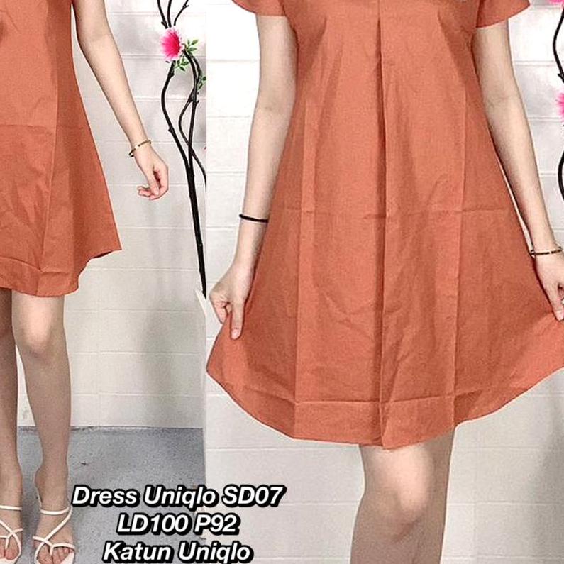 ✯ Dress uniqlo SD07 / dress santai / dress jalan / REAL PICT ֍