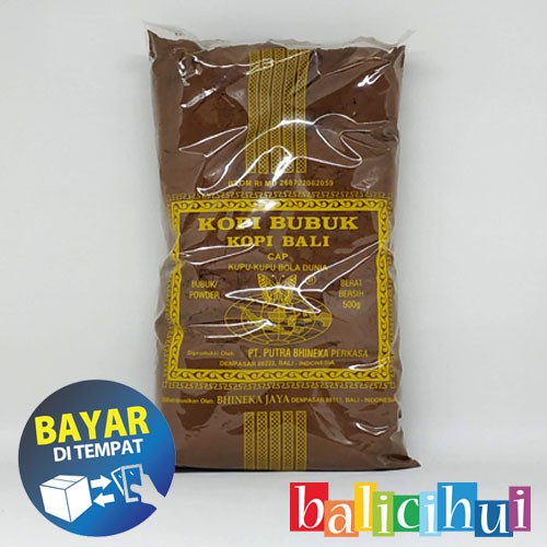 (BAYAR DI TEMPAT) Kopi Bubuk Bali Cap Kupu Kupu Bola Dunia 500 Gram