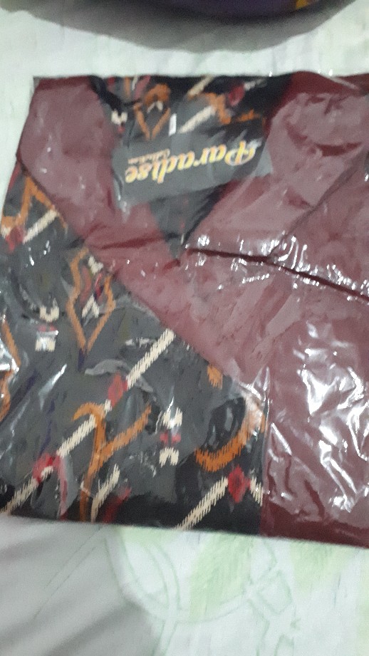 Tey-17 Batik Wanita Asj Sa Hrb026 Kenongo Kemeja Tosca Pendek