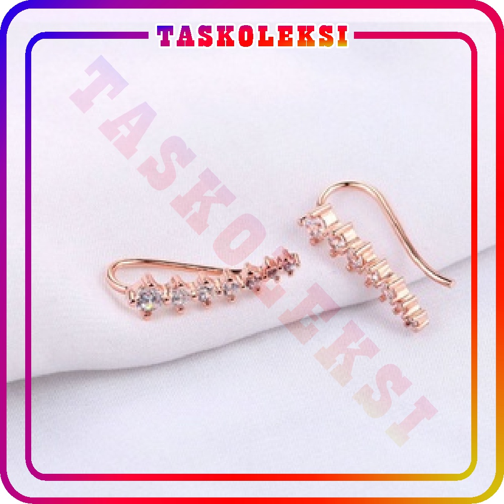 ☛TK☚ Anting Summer Martinez Fashion Korea Tindik atau Tusuk Garis Comet Berlian Wanita Aksesoris Murah A060