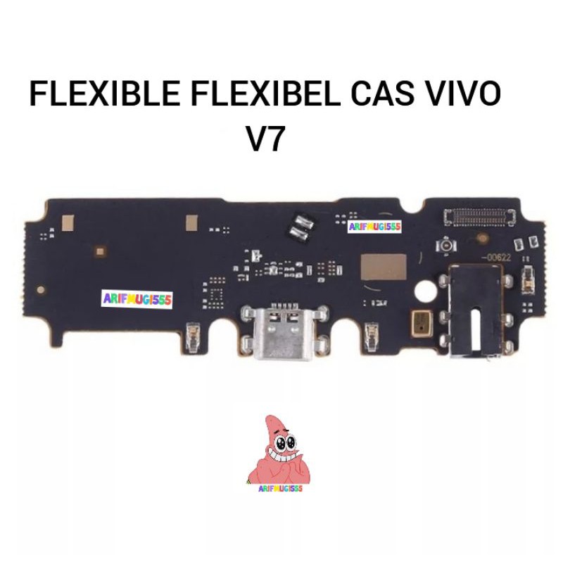 Flexible Board Papan Cas Konektor Conektor Charger Vivo V7 Plug in mic Original