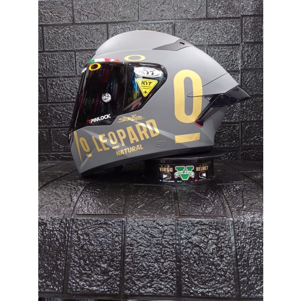 KYT TT COURSE HELM FULLFACE GORILA GREY +VISOR HITAM