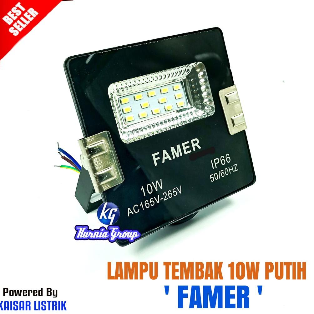 [KODE 3983] LAMPU SOROT LED TEMBAK 10W Putih AC 220V SLIM Panggung Flood Light Outdor 10watt Peneran