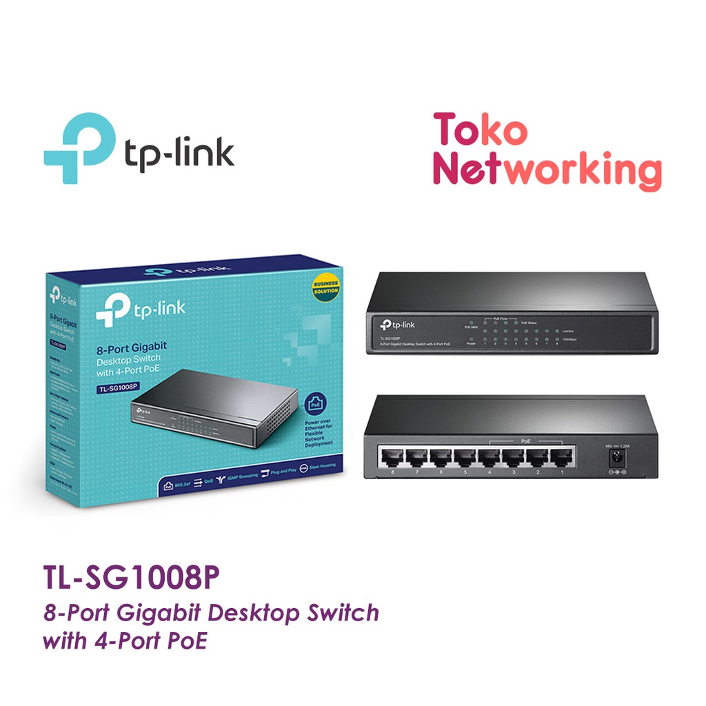 TP-LINK TL-SG1008P: 8-Port Gigabit Desktop Switch with 4-Port PoE