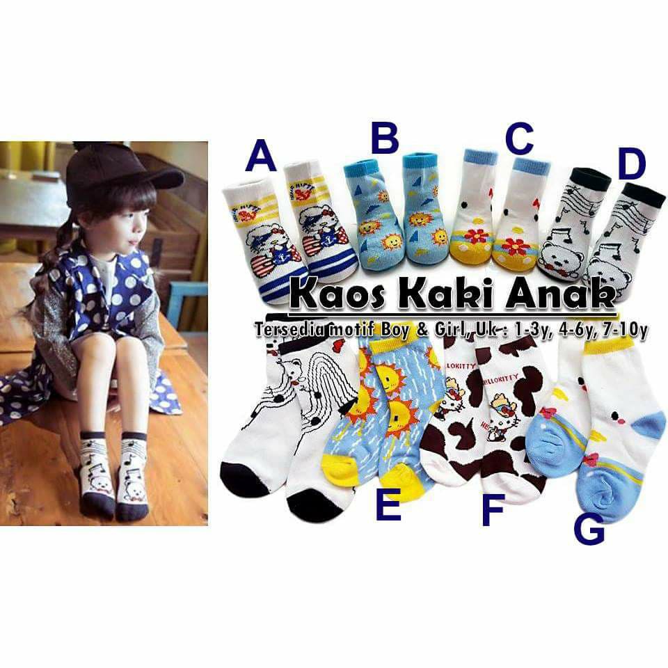 kaos kaki anak Character School Socks