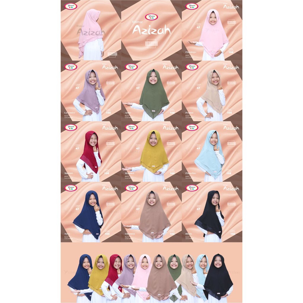 AZIZAH Kids Khimar anak bahan Ceruty Babydoll yessana hijab