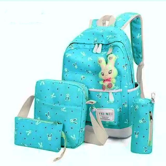 RR TAS BUNNY - Tas Sekolah Anak SD SMP SMA Ransel Backpack Fashion-BUNNY BIRU MUDA