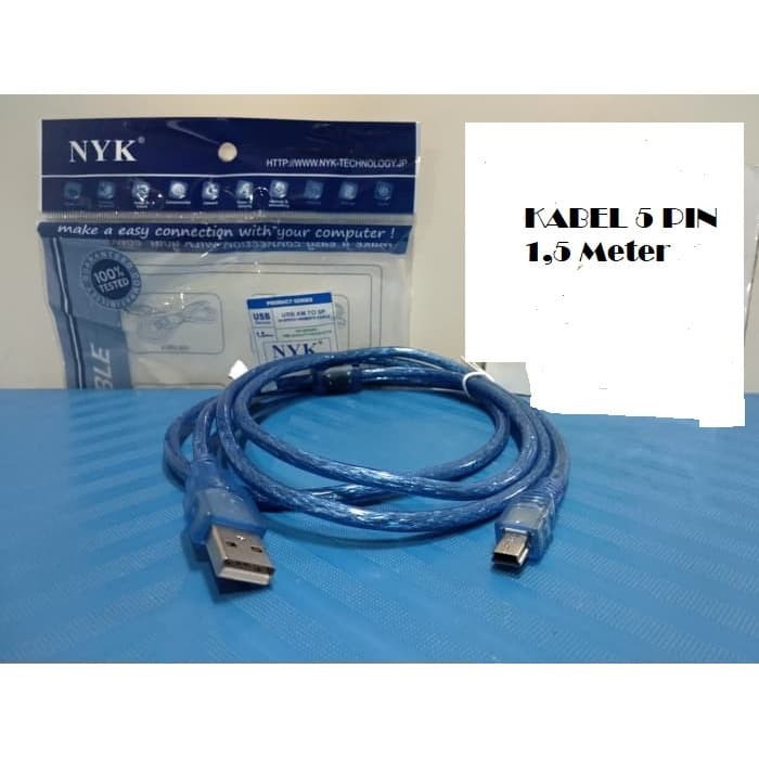 KABEL DATA USB 2.0 To MINI USB 5 Pin Panjang 1.5 Meter