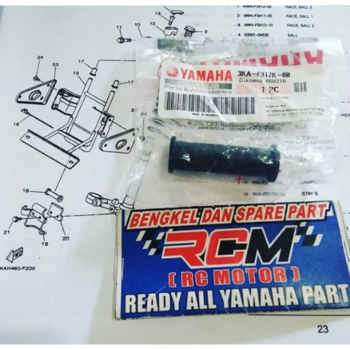 DAMPER KARET DI DUDUKAN LAMPU DEPAN RXKING RXK RX KING NEW NO 18 ORI ORIGINAL YAMAHA 3KA-F317K-00