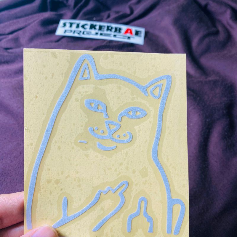 Stiker emot kucing fuceek cuting sticker emot lucu viral