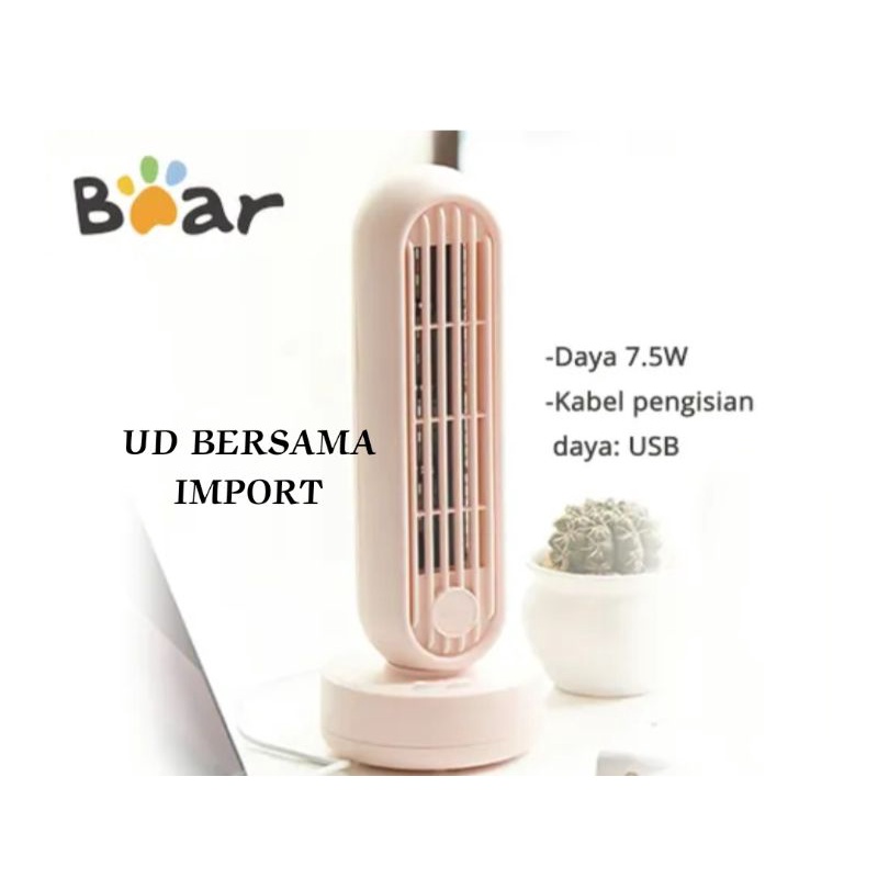 BEAR Kipas Angin Meja Dengan Kabel USB/Kipas Angin Mini/Desk Fan Pink