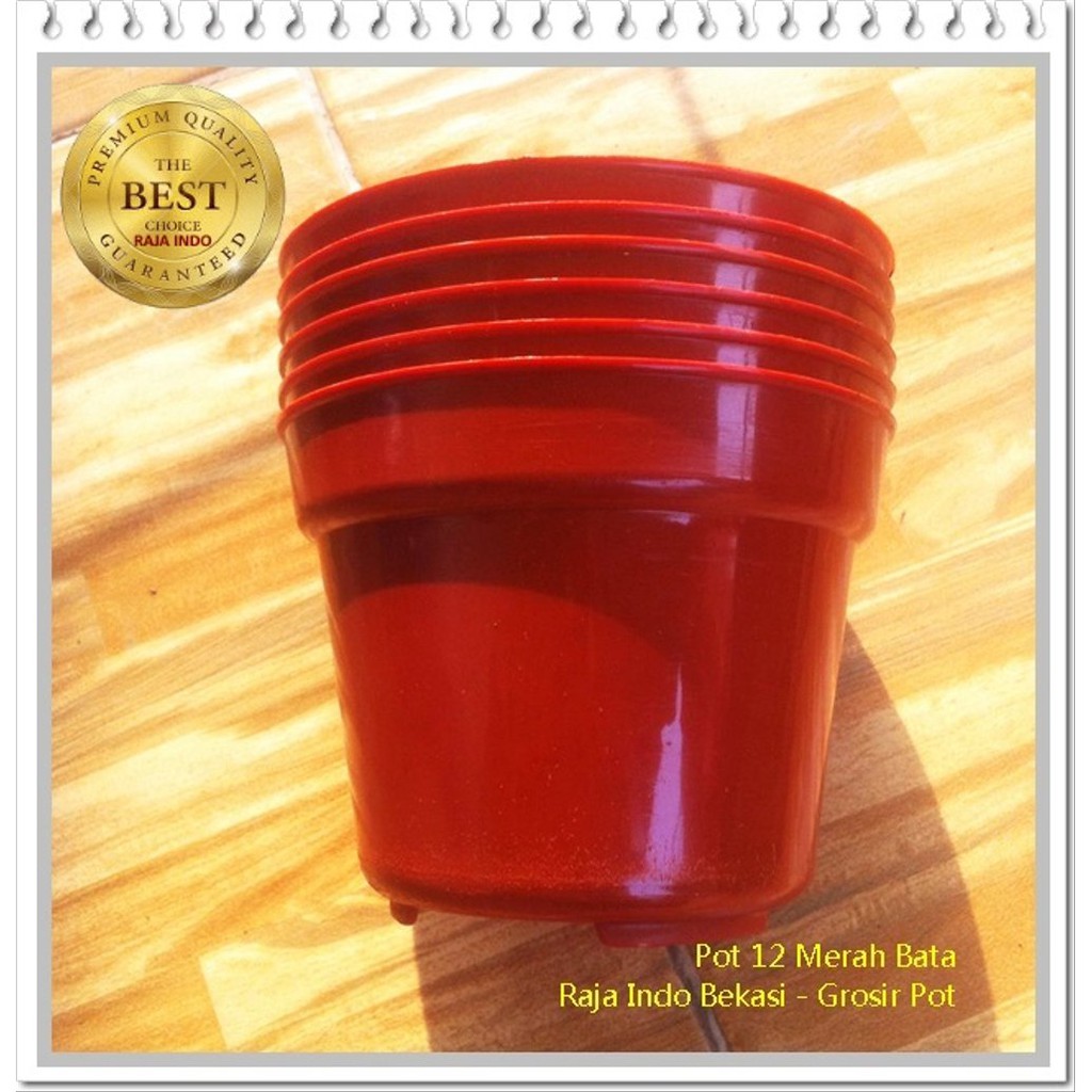 Pot Bunga Plastik 12cm Merah Bata - Pot Tanaman Plastik 12 cm Warna Merah bata Harga Grosir Coklat