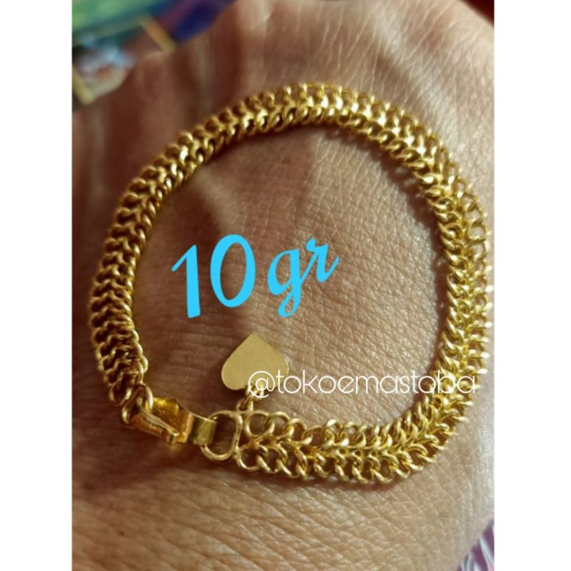 gelang rante dua jalan emas 24karat 10gram
