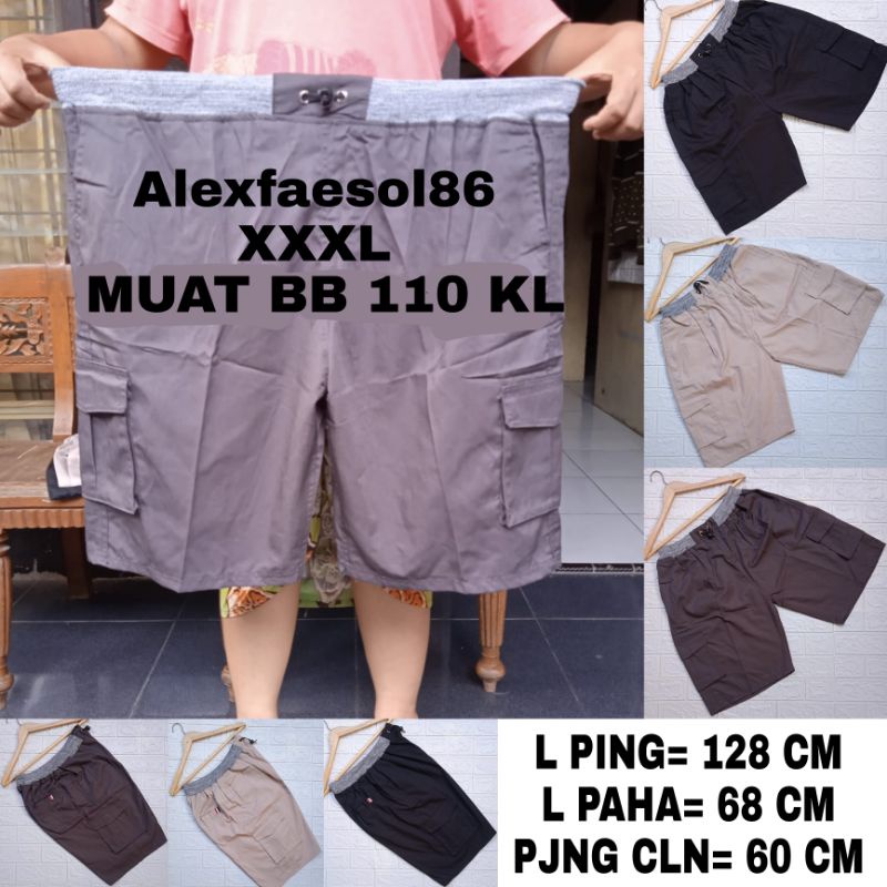 CARGO RIP PENDEK SUPER JUMBO XXXL/KOLOR CARGO BIG SIZE